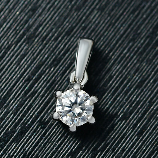 Moissanit Anhänger 925 Silber 750 Roségold Vermeil ca. 0.23 ct