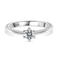 Moissanit Ring 925 Silber rhodiniert (Größe 19.00) ca. 0,24 ct