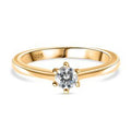 Moissanit Ring 925 Silber Gelbgold Vermeil (Größe 20.00) ca. 0,24 ct