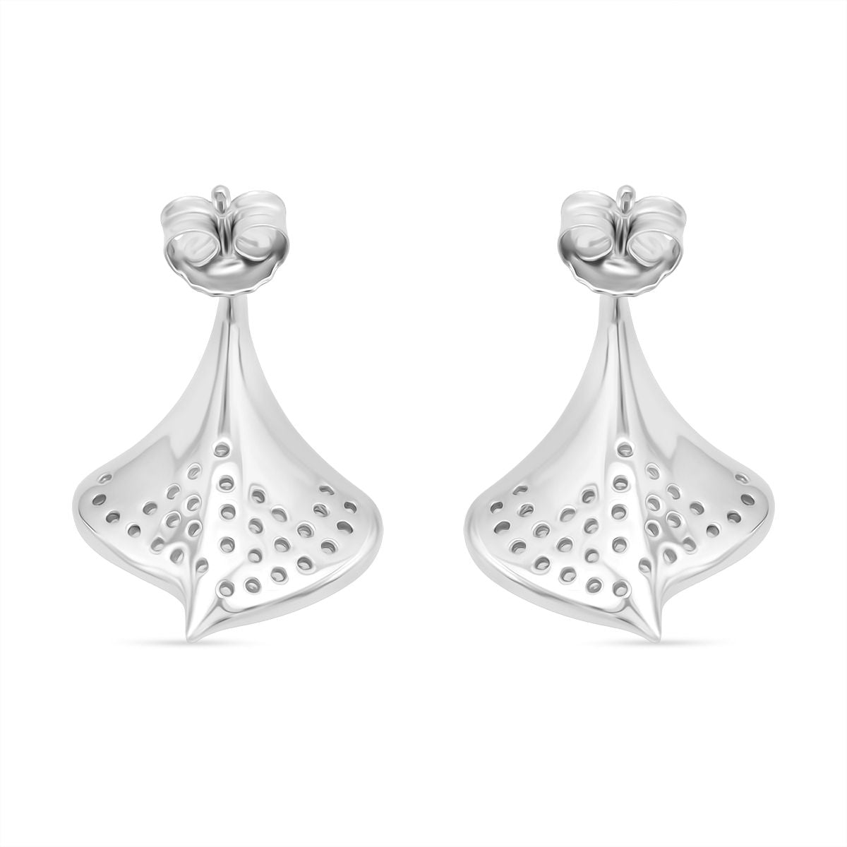 Lustro Stella Weißer Zirkonia Ohrringe 925 Silber rhodiniert