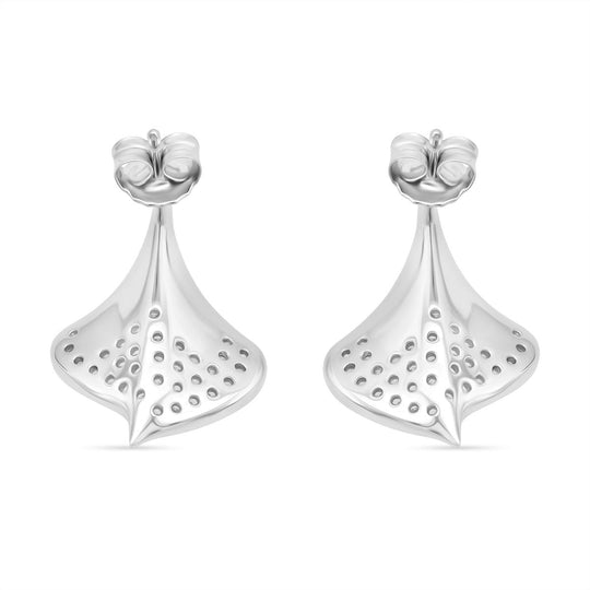 Lustro Stella Weißer Zirkonia Ohrringe 925 Silber rhodiniert