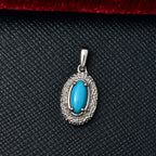 D'Joy AA Sleeping Beauty Türkis Anhänger 925 Silber platiniert ca. 0.55 ct