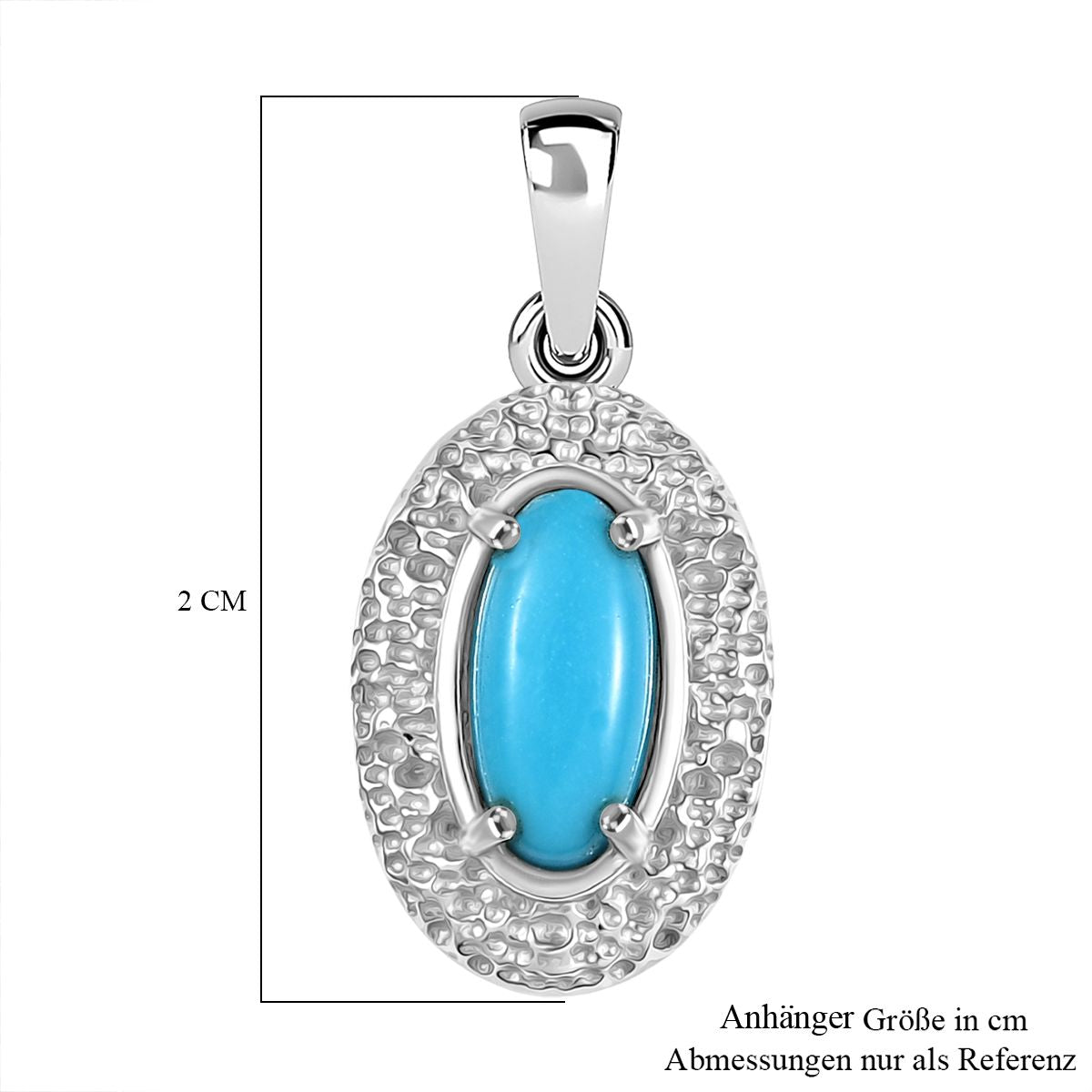 D'Joy AA Sleeping Beauty Türkis Anhänger 925 Silber platiniert ca. 0.55 ct