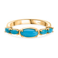 D'Joy AA Sleeping Beauty Türkis Ring 925 Silber 750 Gelbgold Vermeil (Größe 17.00) ca. 0,97 ct