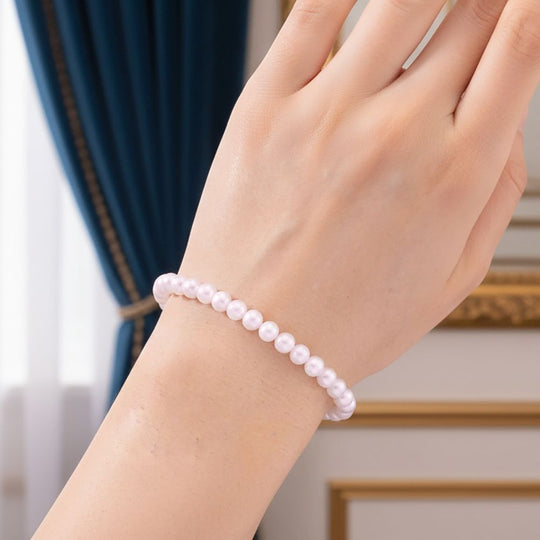D'Joy Japanische Akoya Perle (5-7 mm) Armband, ca. 18 cm + 5 cm Extender, 925 Silber vergoldet