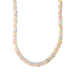 Natürlicher, äthiopischer Welo Opal Halskette ca. 45 cm 925 Silber rhodiniert ca. 45,00 ct.