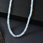 Natürlicher, äthiopischer Welo Opal Halskette ca. 45 cm 925 Silber rhodiniert ca. 45,00 ct.