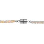 Natürlicher, äthiopischer Welo Opal Halskette ca. 45 cm 925 Silber rhodiniert ca. 45,00 ct.