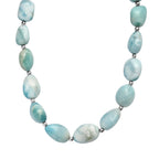 AA Larimar Halskette ca. 45 cm 925 Silber rhodiniert ca. 200,00 ct.