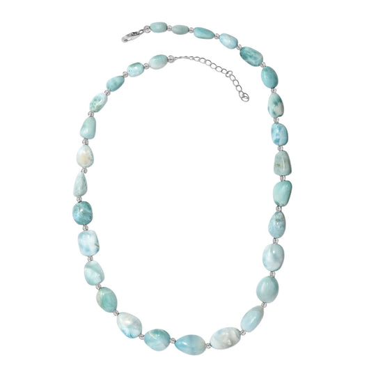 AA Larimar Halskette ca. 45 cm 925 Silber rhodiniert ca. 200,00 ct.