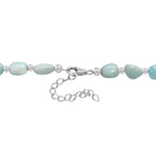 AA Larimar Halskette ca. 45 cm 925 Silber rhodiniert ca. 200,00 ct.