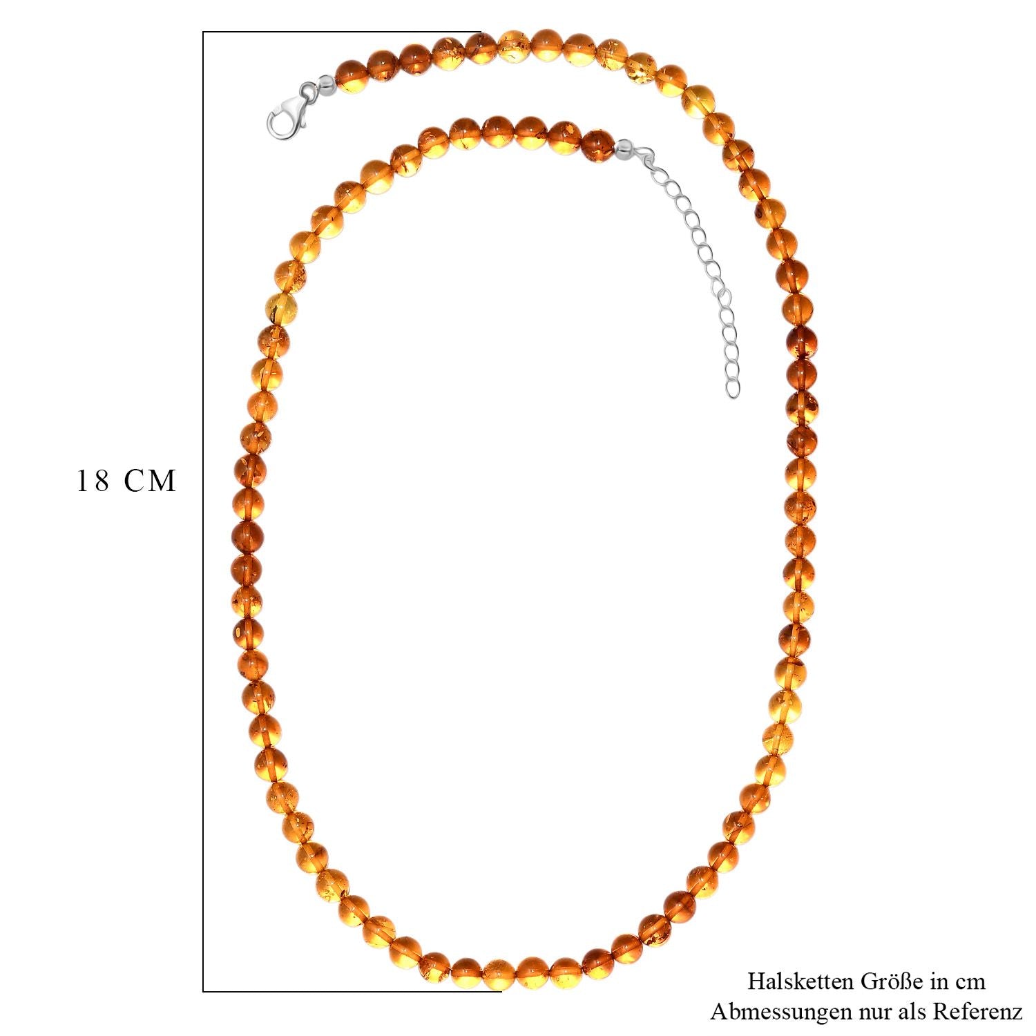Bernstein Halskette ca. 50 cm 925 Silber rhodiniert