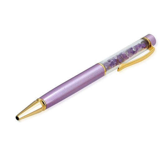 Edelstein Stift Set Amethyst, Stift Schlüsselanhänger Mine, Lila