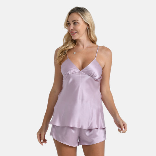 LA MAREY Signature - Seidentop aus 100% Maulbeerseide, Größe 36-38 (S), Himmelblau