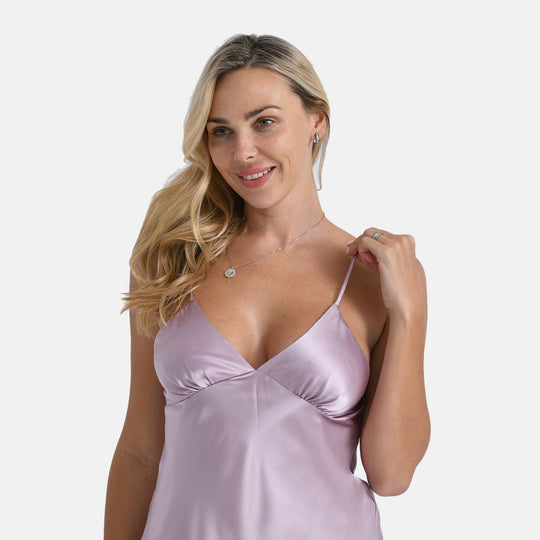 LA MAREY Signature - Seidentop aus 100% Maulbeerseide, Größe 36-38 (S), Himmelblau