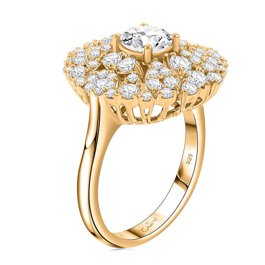 CLARTE Moissanit Ring 925 Silber vergoldet (Größe 18.00) ca. 2.05 ct