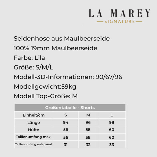 LA MAREY Signature - Seiden-Lounge-Hose aus 100% Maulbeerseide, Größe L, Himmelblau