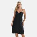 LA MAREY Nachthemd 100% Maulbeerseide, Schwarz, M