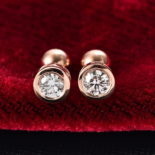 LUXURIANT DIAMOND - Lab Grown Diamant VS-EF SGL zertifiziert Ohrringe 925 Silber 750 Gelbgold Vermeil ca. 0.50 ct