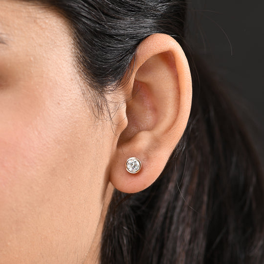 LUXURIANT DIAMOND - Lab Grown Diamant VS-EF SGL zertifiziert Ohrringe 925 Silber 750 Gelbgold Vermeil ca. 0.50 ct