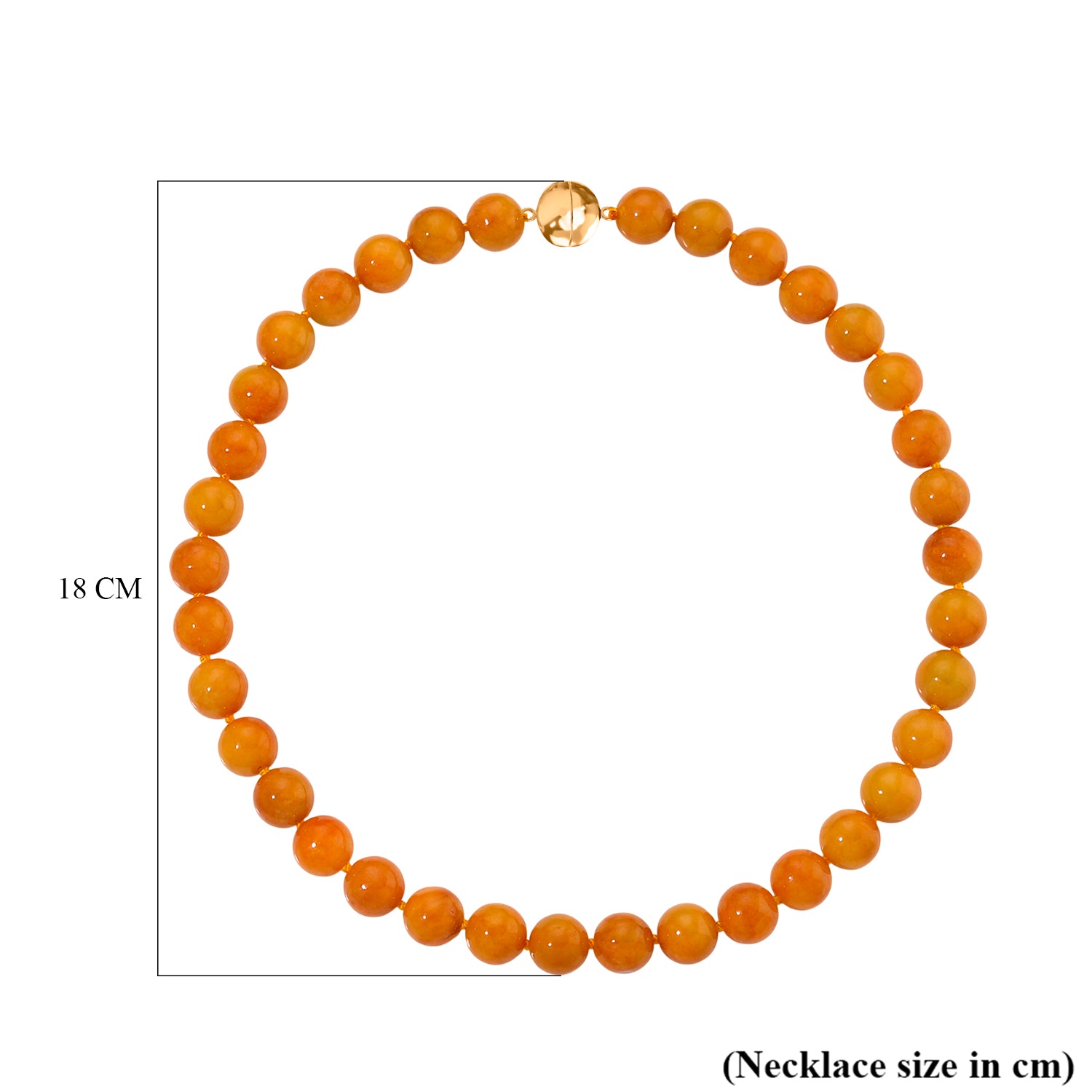 Honig Jade Halskette ca. 50 cm 925 Silber Vergoldet ca. 720.00 ct
