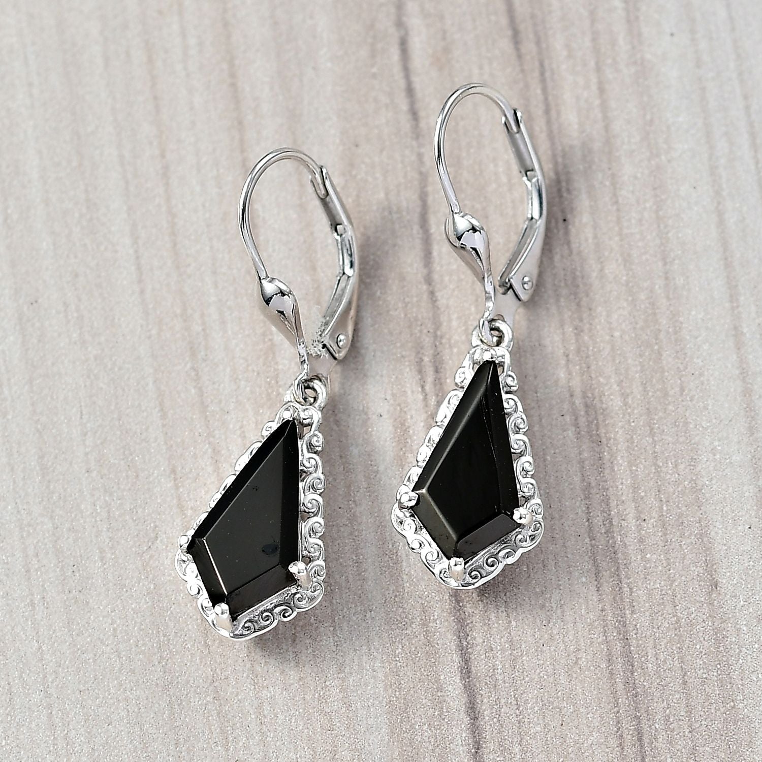 D'Joy Elite Shungit Ohrringe 925 Silber rhodiniert ca. 2.13 ct