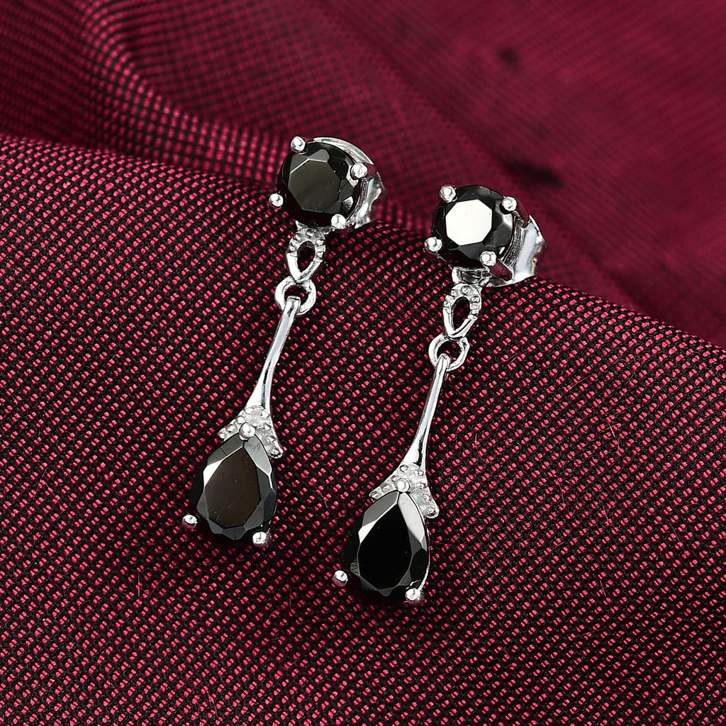 D'Joy Elite Shungit Ohrringe 925 Silber platiniert ca. 1.25 ct