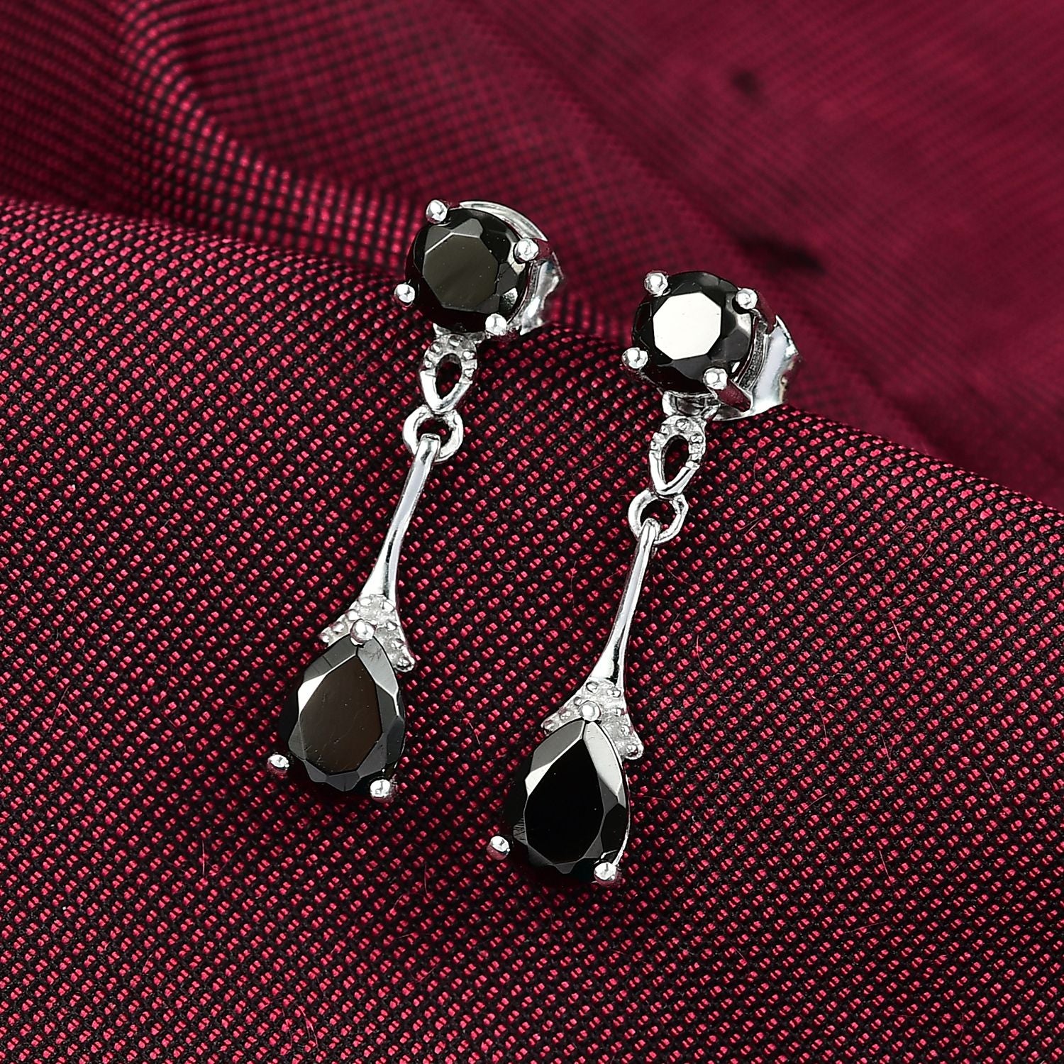 D'Joy Elite Shungit Ohrringe 925 Silber platiniert ca. 1.25 ct