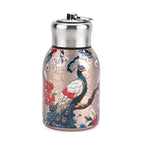 LIVMORE - Isolierflasche aus 316L Edelstahl mit Doppelwand und Pfauenmotiv, Roségold, für heiße und kalte Getränke, 260 ml