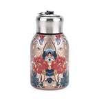 LIVMORE - Isolierflasche aus 316L Edelstahl mit Doppelwand und Pfauenmotiv, Roségold, für heiße und kalte Getränke, 260 ml