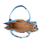 Frida Kahlo und Schmetterling Design Set, Shopper und Handy Umhängetasche, 40 x 12 x 35 cm, Blau