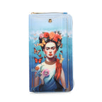 Frida Kahlo und Schmetterling Design Set, Shopper und Handy Umhängetasche, 40 x 12 x 35 cm, Blau