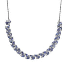 D'Joy Tansanit, Moissanit Halskette ca. 45 cm 925 Silber rhodiniert ca. 8.82 ct