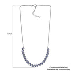 D'Joy Tansanit, Moissanit Halskette ca. 45 cm 925 Silber rhodiniert ca. 8.82 ct