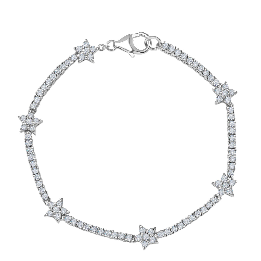 D'Joy Moissanit Armband ca. 19 cm 925 Silber rhodiniert ca. 2,79 ct.