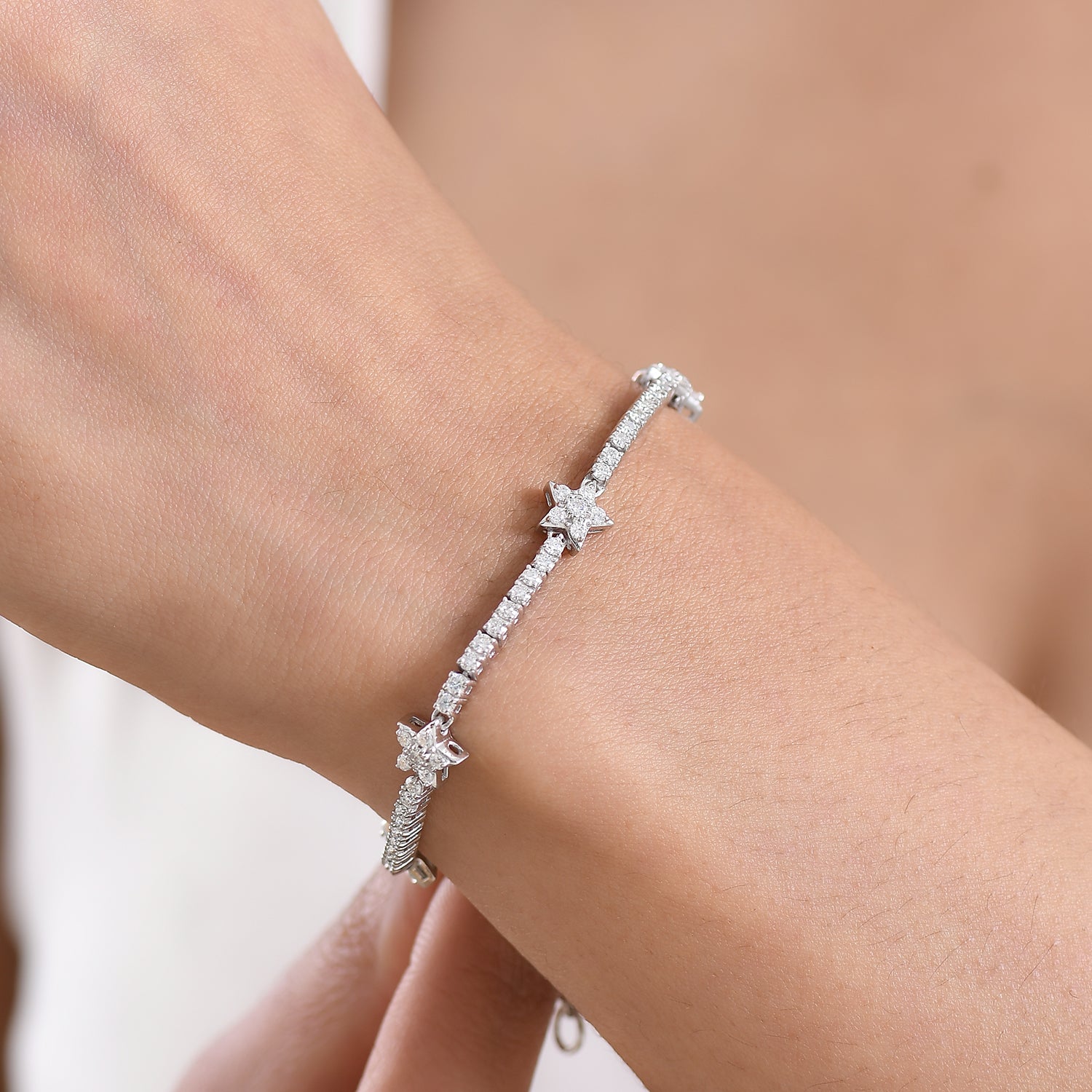 D'Joy Moissanit Armband ca. 19 cm 925 Silber rhodiniert ca. 2,79 ct.