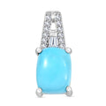 D'Joy AA Sleeping Beauty Türkis, Moissanit Anhänger 925 Silber rhodiniert ca. 1.26 ct