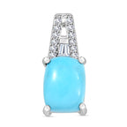 D'Joy AA Sleeping Beauty Türkis, Moissanit Anhänger 925 Silber rhodiniert ca. 1.26 ct