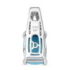 D'Joy AA Sleeping Beauty Türkis, Moissanit Anhänger 925 Silber rhodiniert ca. 1.26 ct