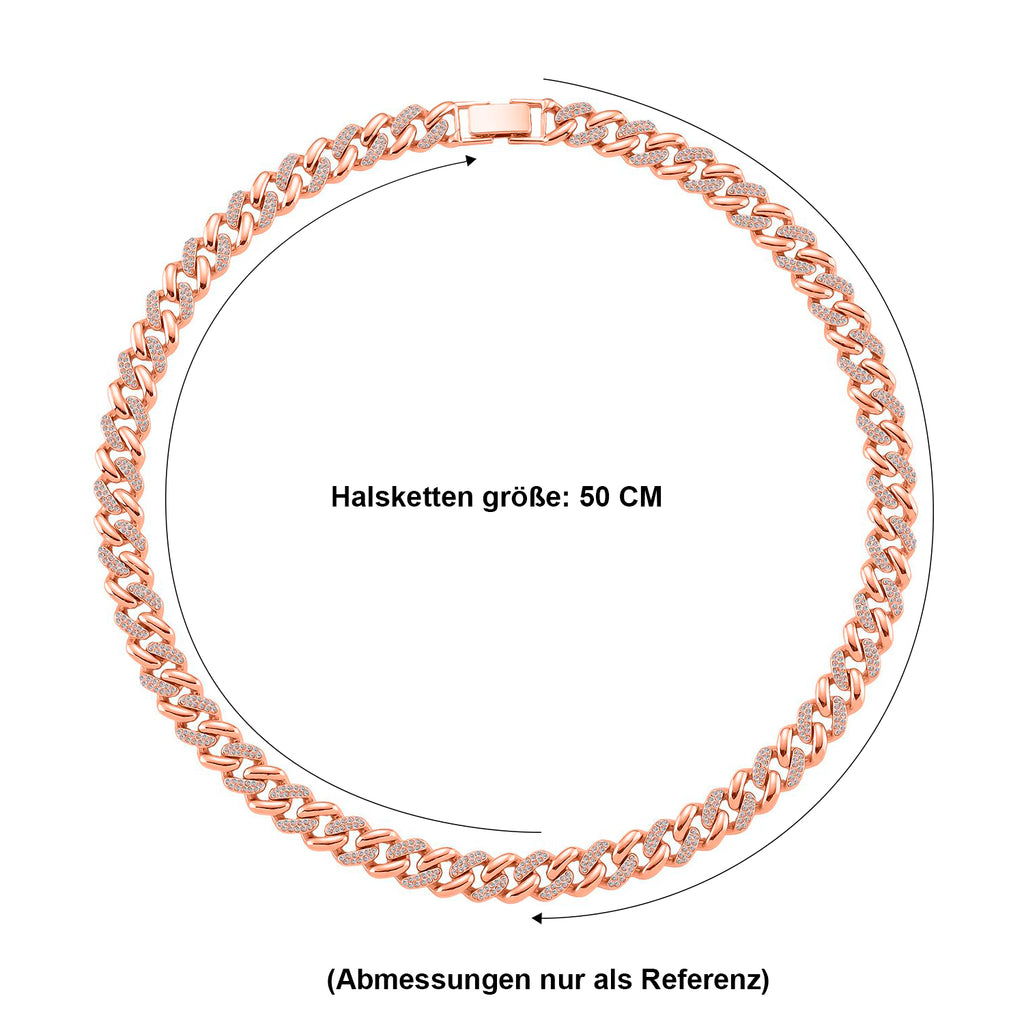 Weißer Kristall Halskette ca. 50 cm Std Rose