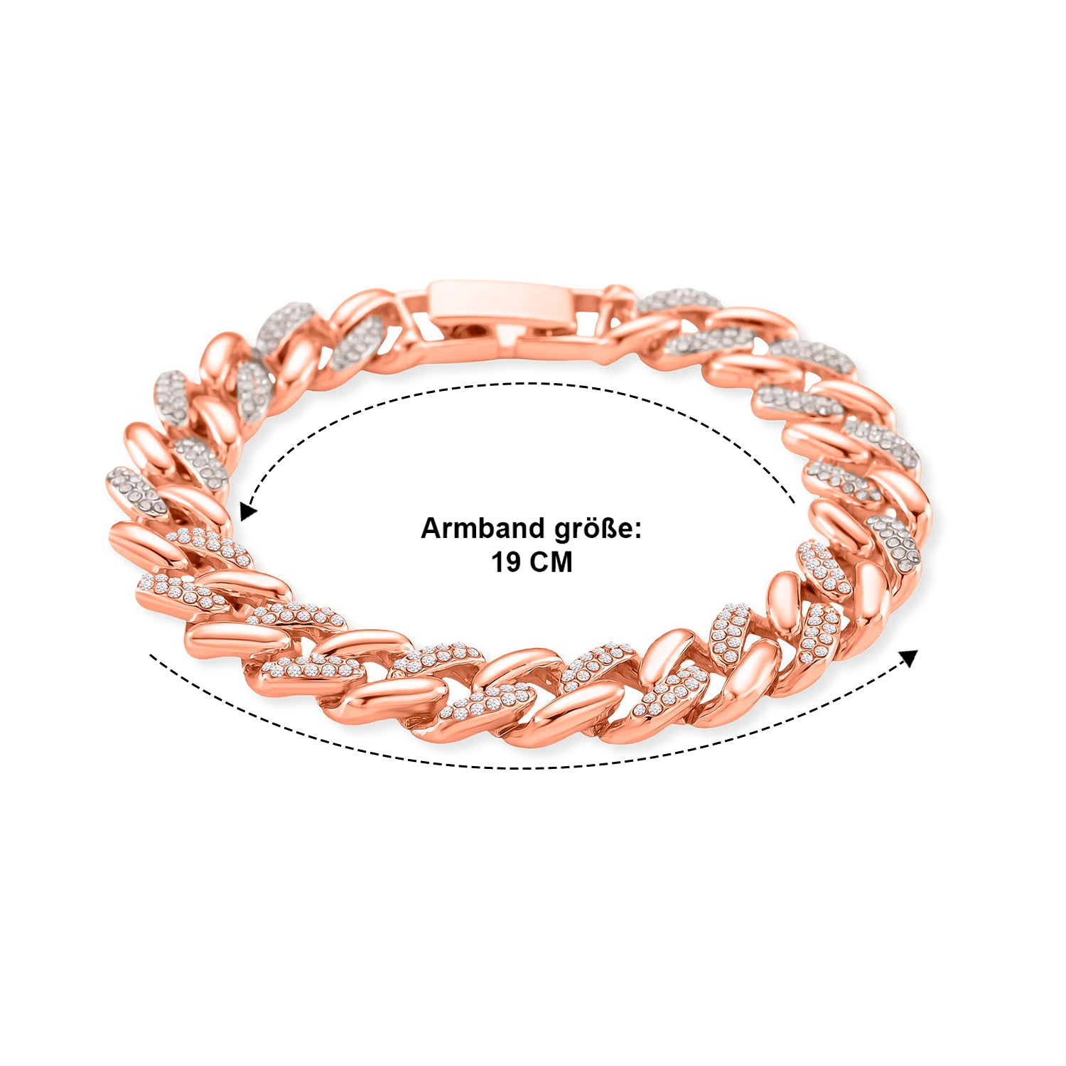 Weißer Kristall Armband ca. 19 cm, Rosefarben