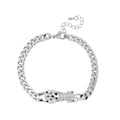 Weißes Zirkonia und grünes Nanokristall 18+4cm Armband in Silberton