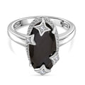 D'Joy Elite Shungit, Weißer Zirkon Ring 925 Silber platiniert (Größe 21.00) ca. 2,55 ct