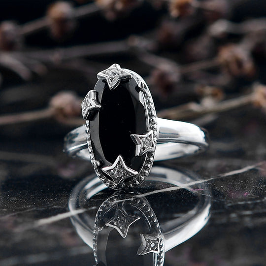 D'Joy Elite Shungit, Weißer Zirkon Ring 925 Silber platiniert (Größe 21.00) ca. 2,55 ct