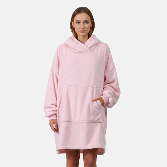 TAMSY Hoodie-Decke aus superweichem Flanell, 230 GSM, Einheitsgröße mit großer, praktischer Kängurutasche - Dunkelgrau