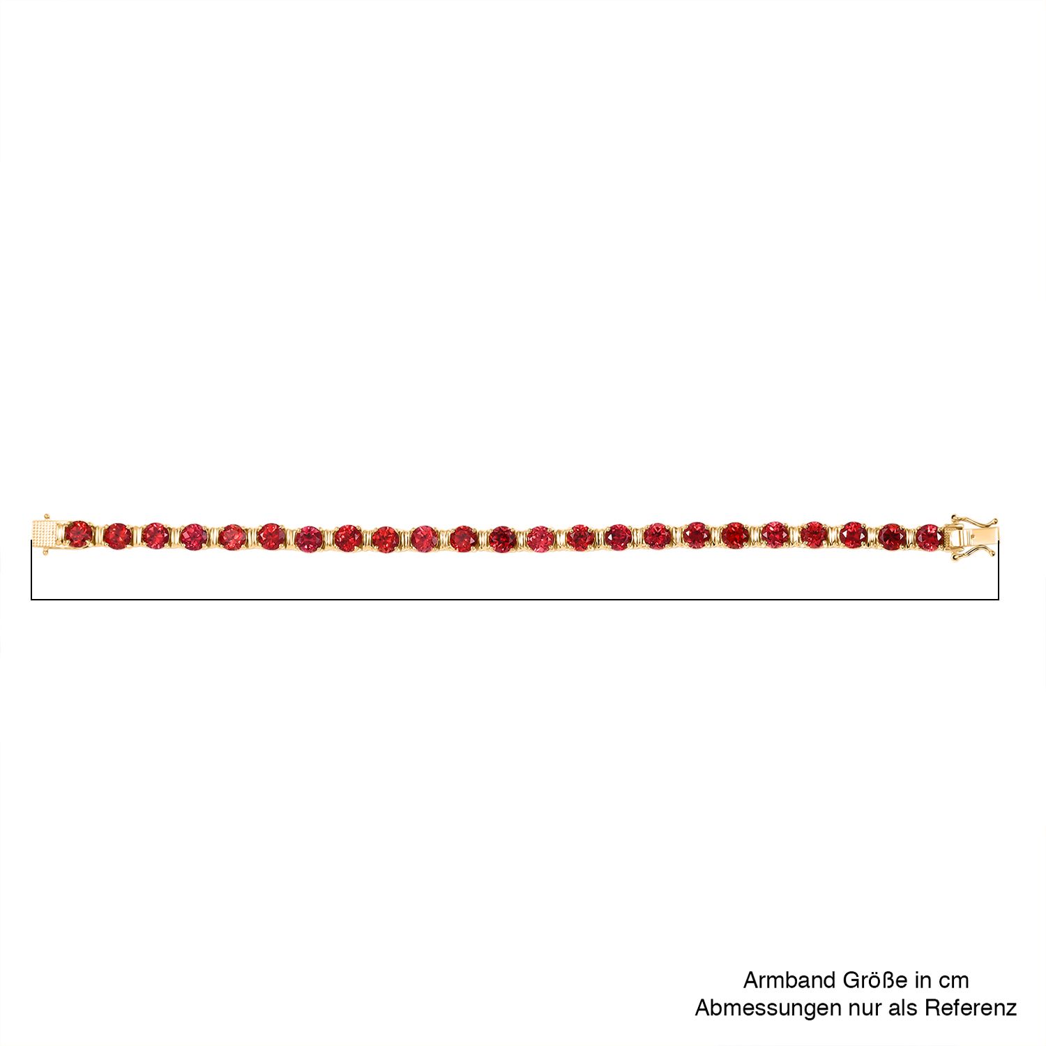 D'joy Lab Grown Padparadscha-Saphir Armband ca. 20 cm 925 Silber 750 Gelbgold Vermeil ca. 28.36 ct