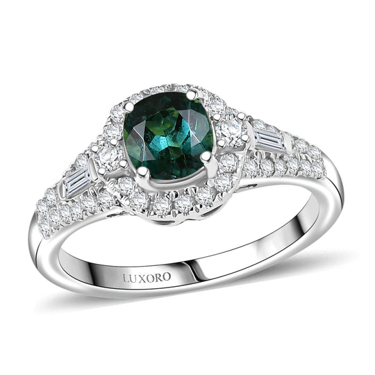 LUXORO AAA Pirineu Lagoon Tourmaline, Weißer Diamant Ring 417 Gold (Größe 17.00)   (10-16 Werktage Lieferzeit) ca. 1,28 ct