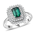 Rhapsody AAAA Pirineu Lagoon Tourmaline, Weißer Diamant Ring 950 Platin (Größe 18.00) ca. 1,89 ct