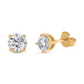 RADIANTA GRA zertifiziert Moissanit (D-VVS) Ohrringe 925 Silber 750 Gelbgold Vermeil ca. 0.89 ct