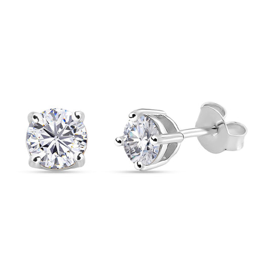 RADIANTA GRA zertifiziert Moissanit (D-VVS) Ohrringe 925 Silber rhodiniert ca. 0.92 ct